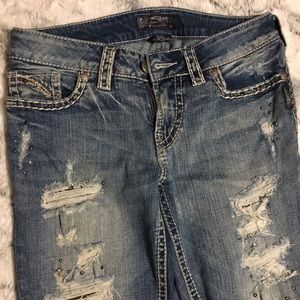 Silver 28X31 Suki flap slim jean